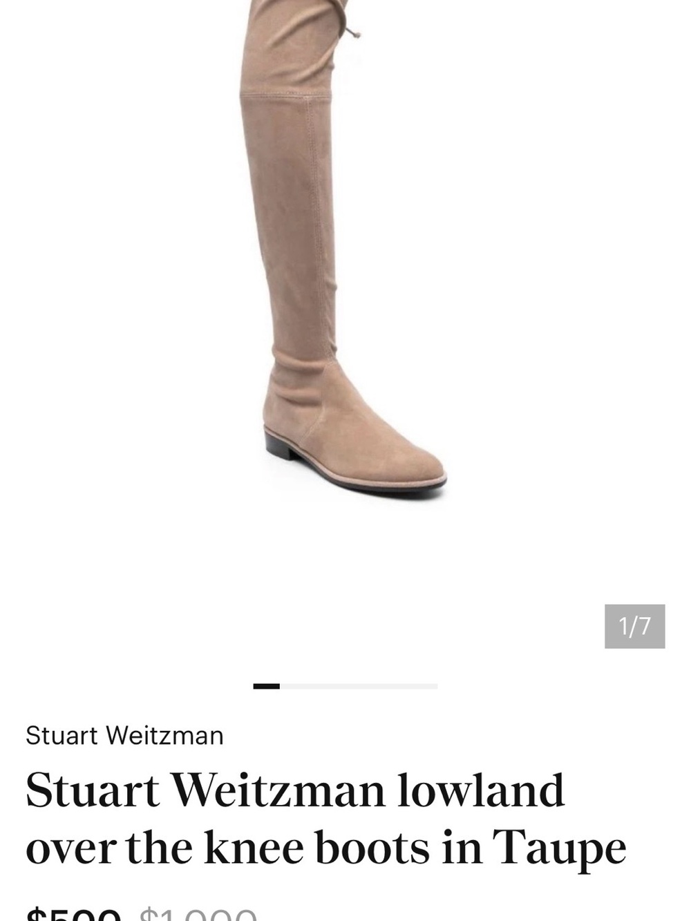 Stuart Weitzman Over-the-Knee Suede Boots - Taupe